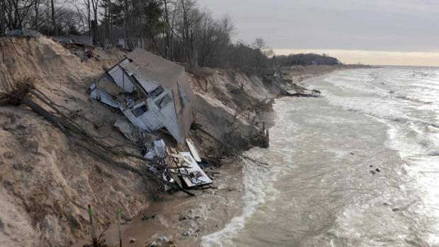 A home toppled due to erosion on Lake Michigan. MLive Media Group